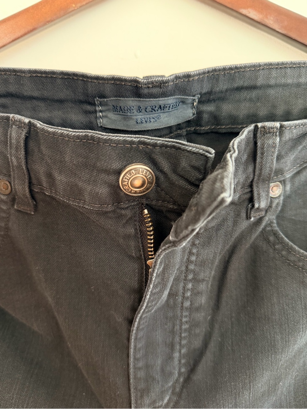 Levi's Made & Crafted Tack Slim Jeans Faded Black Grey Size 34